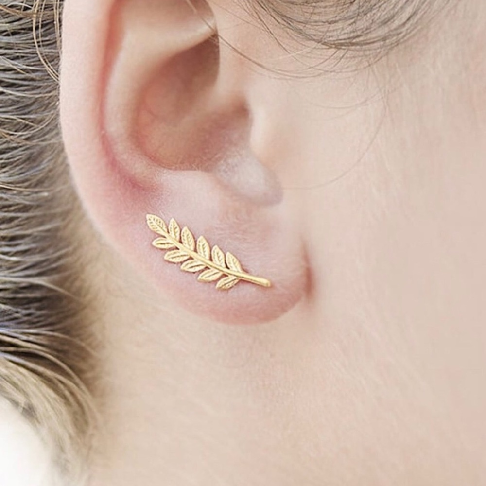 Gold Leaf Vine Earrings
